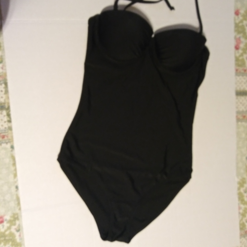 Retro Style Black one piece Swim Suit sz 6